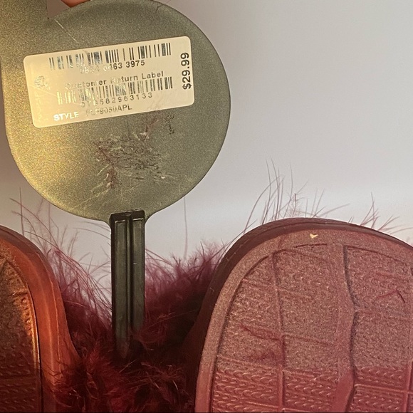 INC International Concepts Women’s Faux-Marabou Slide Slippers - Picture 10 of 10